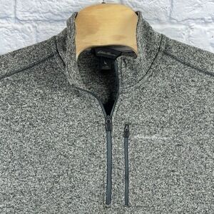 Eddie Bauer Men Grey Radiator Fleece Pullover Thick Sweater 1/2 1/4 Zip 2XL XXL